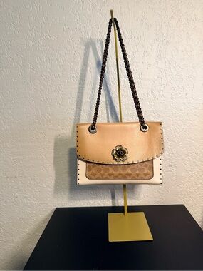 HTF Coach Parker TEA ROSE Chain Shoulder/Crossbody Bag